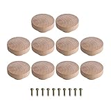 Wohnaccessoire 50x25mm Holzfarbe Superba Wood Hardware Runde Zugknöpfe für Schrank Schublade Schuhkarton Schrank Schranktür Packung mit 10 Stück