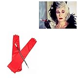 Long Red Gloves and Cigarette Holder Flapper Cruella DeVille 1920s Fancy D