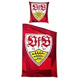 VfB Stuttgart Bettwäsche 100% Baumwolle Kissen 80x80cm Decke 135x200 cm Design Wapp