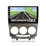 YUNTX Android 10 Autoradio passt für Mazda 5 (2005-2010) - 4G+64G - [Eingebautes CarPlay/Android Auto/DSP/GPS] - Kostenlose 4-LED Kamera&MIC - Unterstützung DAB/Lenkradkontrolle/MirrorLink/360
