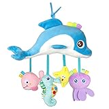 MOOKLIN ROAM Baby Kinderwagen Spielzeug, Spirale Bett Kinderwagen Spielzeug Mit Beißring, Lernspielzeug Geschenk für Neugeborene und Kleinkinder (Delfin)