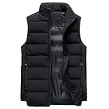 WAQD Herren Weste Steppweste Outdoor Weste Herren Winter Weste Gepolsterte Winter West Outdoor Ärmellos Jacke Körperwärmer Winddichte Weste Typ Schnell Trocknende Jacke Leicht Outdoor Sport S