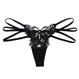 GBEN Sexy Dessous Damen String Tangas Erotisch Unterwäsche Hollow Out Gestickte Reizwäsche Höschen Schmetterling Strasssteine Unterhosen Mode Thongs Aushöhlen U