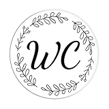 WC Schild selbstklebend rund, weiss-schwarz, 10 cm hoch, Toilettenschild zum kleben, WC Beschriftung