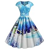 MOKBAY Rock Weihnachten Das Allerbeste 1950er Jahre Hausfrau Abend Party Abendkleid Weihnachten Kleid Mädchen Weihnachten Geschenk Für Eltern Strickpullover D