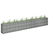 vidaXL Gabionen Hochbeet Drahtkorb Steinkorb Pflanzkübel Pflanzgefäß Blumentopf Pflanzkasten Gabione Steingabionen Wand Mauer Verzinkter Stahl 360x30x60