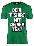 T-Shirt selbst gestalten mit eigenem Text Bedrucken Lassen personalisierte Geschenke männer Tshirt Damen mit Aufdruck Tshirt Bedrucken Lassen t Shirt selber gestalten Custom (L, Grün, l)