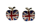 Ausgefallene Ohrringe Ohrstecker Stecker Union Jack England Flagge Herz 6587