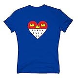 T-Shirt Karneval Herz Wappen Kölle Alaaf Köln Weiberfastnacht Rosenmontag, XXL, hellb