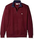 Lacoste Herren Half Zip Lightweight Interlock Sweatshirt, Sh1462-51 Pullover, Vendange/Navy Blue, S