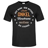 Onkel Geschenk, Bester Onkel Geschenke, Tshirt personalisiert für Patenonkel, zum Geburtstag, Onkel Tshirt, lustiger Spruch Onkel Geschenkideen, Herren Shirt, schwarz, 4XL