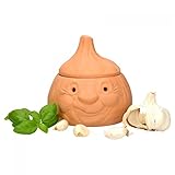 MamboCat Knoblauchtopf Terracotta Tontopf rund für ca 250g Knoblauch I Lustige Vorratsdose Knoblauch-Behälter Knoblauch-Dose Aufbewahrung Topf für Knoblauch I Aufbewahrungsbehälter Leb