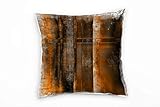 Paul Sinus Art Abstrakt, orange, braun, schwarz, grau, Linien, Rost Deko Kissen 40x40cm für Couch Sofa Lounge Zierkissen - Dekoration zum Wohlfü