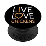 Lustige Live Love Chickens Grafik Frauen Männer Huhn Farmer PopSockets mit austauschbarem PopGrip