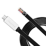 Moyina USB-C-Konsolenkabel USB C auf RJ45-Kabel, FTDI-Chip, unverzichtbares Zubehör von Cisco, NetGEAR, Ubiquity, TP-Link Router/Switch für Laptops unter Windows, Mac, Linux (1,8 m), Schw