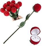 XD E-commerce schmuckkästchen mädchen Ringschachtel Stud Box Rote Ringschachtel Flanell Ringhalter Ring Inhaber Schmuck Trinket Box Kleine Schmuck