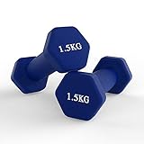 hoinya Hanteln, kurzhanteln 2er Set Kurzhanteln Übung Fitness Hantel für Frauen Männer Kinder (Blau 2 X 1.5 kg)