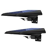 Solarlampen für Außen mit Bewegungsmelder Solarleuchten für Außen 3 Modi Solarleuchten Garten Solar Außenwandleuchten Sicherheitswandleuchte Wasserdicht IP65 Schwarz 2 Stück YOHAYO