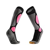 RDDBDD Kompressionsstrümpfe Herbst- und Winter-Dicke Terry-Thermo-Socks 3 Paar schweißabsorbierender und Warmer Ski-Socken für Männer und Frauen (Color : Purple, Größe : One Size)