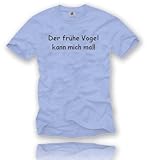 Comedy Shirts Der Frühe Vogel kann Mich mal. Herren T-Shirt Gr. XL - Hellblau/Schw