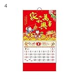 QIFFIY Kalender 2022 Jahr des Tiger-Wandkalenders Lose-Blatt dekorativer, chinesischer traditioneller Kalender for Büro nach Hause Tischkalender (Color : D)