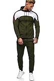 OneRedox Herren Jogginganzug Sportanzug Modell 1148 Grün S