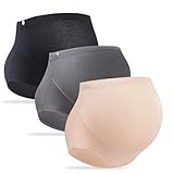 Lupantte Schwangerschafts Unterhosen, Mutterschaftshöschen unterstützen Verstellbaren Bund,Atmungsaktiver Stoff, Gute Elastizität, Kein Verblassen, 3 Pack