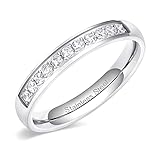 Zakk Eternity Ring Damen Edelstahl Silber Rosegold Gold Edelstahl Ewigkeitsringe Vorsteckring 3.5mm Zirkonia Verlobungsringe Eheringe Trauringe Memoire Ringe (Silber,53 (16.9))