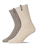 Snocks Wollsocken Damen 2x Winter Norweger Socken Damen Weiss Größe 39-42 Dicke Socken Norwegersocken Warme Socken Strick Socken Kuschelsock