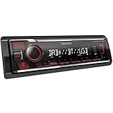 Kenwood KMM-BT407DAB - USB-Autoradio mit DAB+/UKW und Bluetooth Freisprecheinrichtung (Soundprozessor, USB, AUX, Spotify Control (Android), 4x50 Watt, Tastenbeleuchtung rot, inkl. DAB+ Antenne)