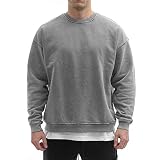 Sixlab Vintage Oversize Hoodie Herren Sweater Kapuzen Pullover 500 GSM Baumwolle - French Terry (Vintage Grey Sweater, XXL)