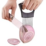 cnmd All-in-One Zwiebelhalter zum Schneiden, Zwiebelschneider Cutter und Choppe, Zwiebelschneider Halter, 10 Zinken Schneiden Fester Werkzeuge, Küchenwerkzeuge Food S