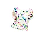 Chiffon Bluse 3/4 Arm Schulterfrei Langarmshirts Federdruck Elegante Kleider Damen Tunika Blusen Shirt mit Volant Trompetenärmeln Carmenbluse Cut Out Shirt Loose Fit Ob