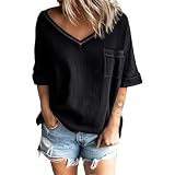 Damen Shirt Pullover Einfarbig Einfach V-Ausschnitt Top Ärmellos Sexy Mode Komfortabel Lässig Vielseitig Temperament L