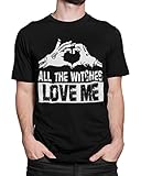 Zombie Sprüche Halloween Skelett Hand Comic Anime Tshirt Schwarz mit Aufdruck Zombiehand Zombieland Lustig Witze Totenkopf Schädel Skull T-Shirt Kleidung Oberteil Merch Druck Print Bio-Baumw