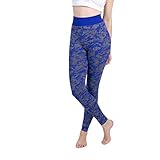 Yogahosen Camouflage Damen Nahtlose Frauen gestrickte Yogahosen Hose mit Nahtloser Hose Gamaschen Elastische Hose Hohe Taille Capris Sporthosen Große Größ