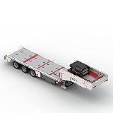 TRCS Technik Pritsche 3 Achsen Anhänger Truck Modellbausatz mit 2 Motor, 1143+Teile Transporter LKW Spielzeug Architektur Klemmbausteine Kompatibel mit Leg