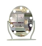 HONYGE LXGANG Make- up Spiegel mit LED-Licht- Kit und Touch Control Kosmetik Dresser Weiß Mit 9 dimmbare LED- Lampen Wandspiegel Wandspieg