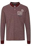 FQ1924 Peder Herren Longsleeve Langarmshirt Shirt mit Polo-Kragen aus 100% Baumwolle, Größe:S, Farbe:Cabernet Melange (1917241)