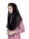 BEAUTELICATE Spitze Mantilla Schal Schleier Tüll Stola Schwarz Weiß Für Damen Kirche Messe Kapelle Katholisch Braut Brautjungfer V102…