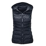 PAIDAXING Unisex Weste Daunenweste Steppweste Kapuzen Jacke Leichte Kurz Daunenjacke Herren Damenwesten Winterjacke Reißverschluss Ärmellos Funktionsweste Fahrradweste Outdoor Sportw