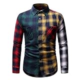 Hemd Herren Kariert Slim Fit Urban Fashion Kontrastfarbe Herren Langarm Frühling Und Herbst Elegant Casual Boutique Neue Herren S