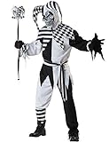 KULTFAKTOR GmbH Böser Clown Harlekin Halloween Kostüm schwarz-Weiss M