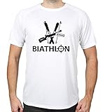 buXsbaum® Sport Performance T-Shirt Biathlon Signet | XXL, Weiß