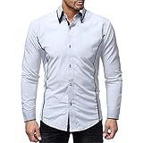 Herbst und Winter New Hit Color Doppelkragen Herren Revers Business Hemd Lässiges Dünnes Langarmhemd Herrenhemd Langarm Businesshemd Solide Slim Fit Lässige Business Formale Hemden mit Knöp