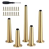Messing-Möbelfüße 4 Stück, Sofafuß, Couchtisch-Schrankfüße, Metallmöbelbeine, Tragfähigkeit 1500 kg, Mit Schrauben, Für Heimwerkerprojekte TV-Ständer, Verstellbare Füße, Schrankfüße, 15