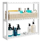 Badregal Badezimmer Wandregal Hängeregal Kücheregal mit 3 Ablage Wandschrank höhenverstellbarer für Bad Küche Camping 60 x15x54 cm(Weiß)