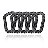 Karabiner Kunststoff, Karabinerhaken groß, Karabiner Set, Plastik Karabiner, D Form/5 Stück (Schwarz)