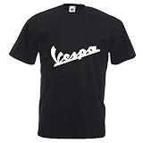 Vespa T-Shirt Biker Motorcycle Scooter Rider Various Sizes & Colours BlackXXL