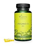 BIO OREGANO ÖL Kapseln Vegavero ® | VEGAN & 100% natürlich | Mit 70% Carvacrol & 2,75% Thymol | Aus biologischem Anbau in Indien | Ohne Zusatzstoffe | 90 Kap